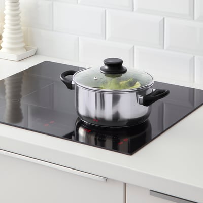 Cooking veggies on induction stove.