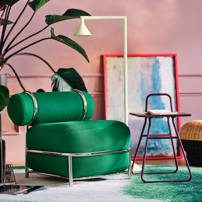 IKEA PS 2026 Tugitool, täispuhutava istme-/seljatoepadjaga/Knäbäck ereroheline